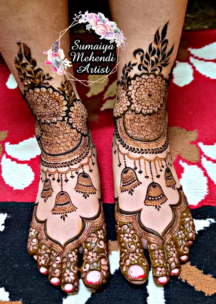 Foot & Leg Mehendi design #2 on hands, Bangalore