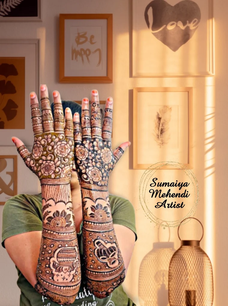 Engagement Mehendi design on hands, Bangalore