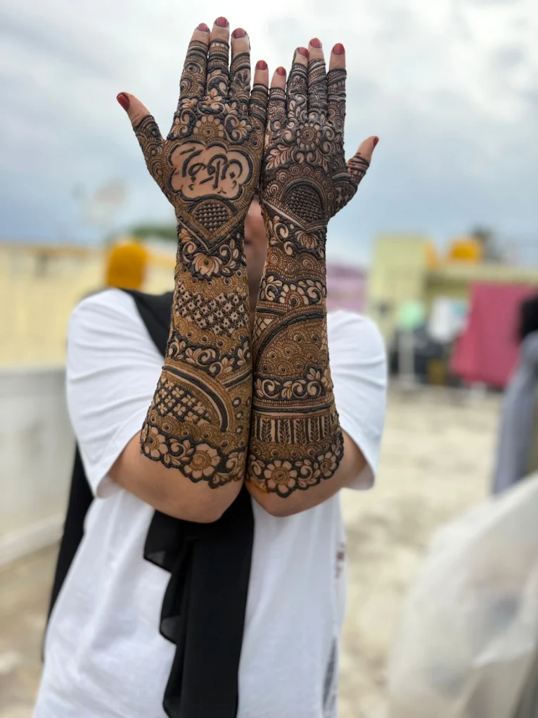 Bridal Mehendi design #5 on hands, Bangalore