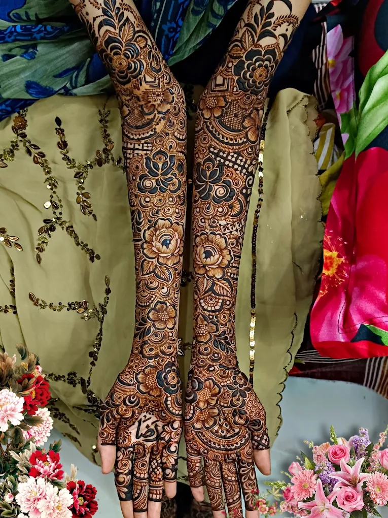 Traditional bridal henna art